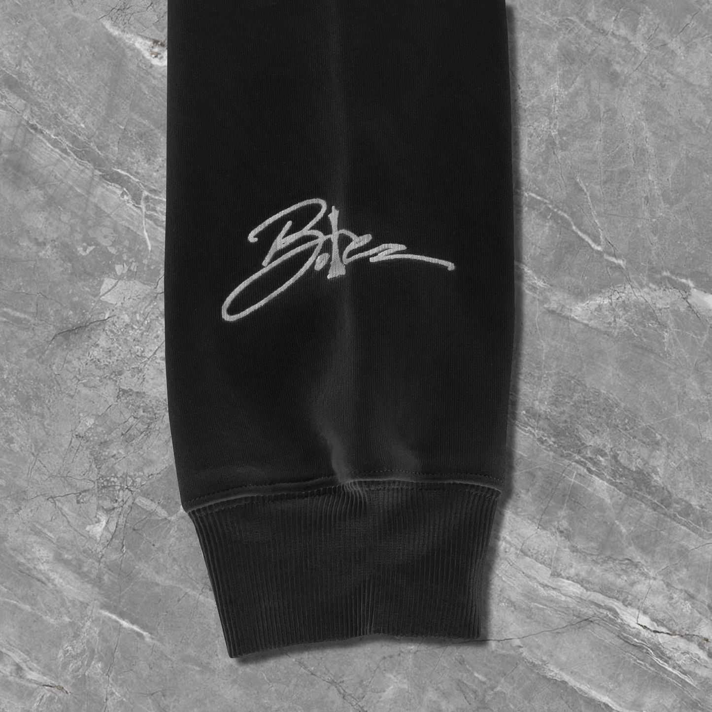 Heavyweight Black Hoodie w/ Silver Embroidery