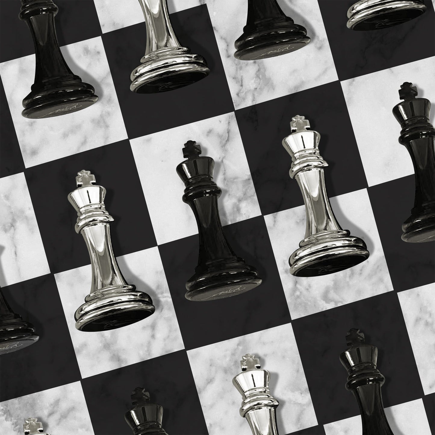 Silver and Black Chess Pieces